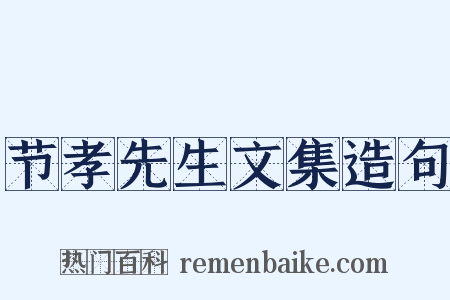节孝先生文集造句是什么意思的图片